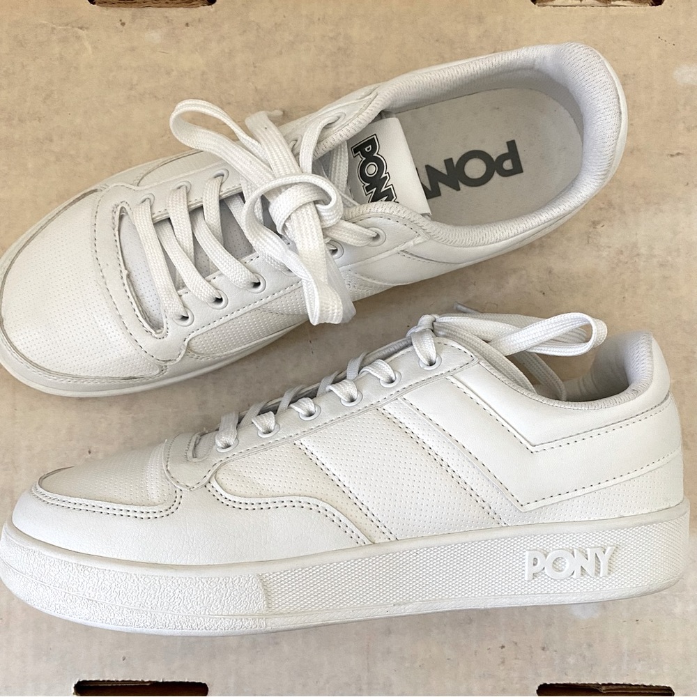 Pony Men’s Athletic Sneakers Low Top‎ Classic White Lace-up Size 8.5
